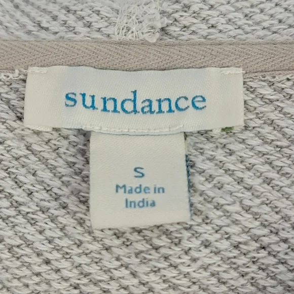 Sundance Annabeth Zip Hoodie Floral Embroidered Gray Women's Size Small - Picture 8 of 10